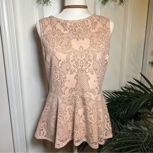 Apt. 9 Pink Peplum Lace Style Top